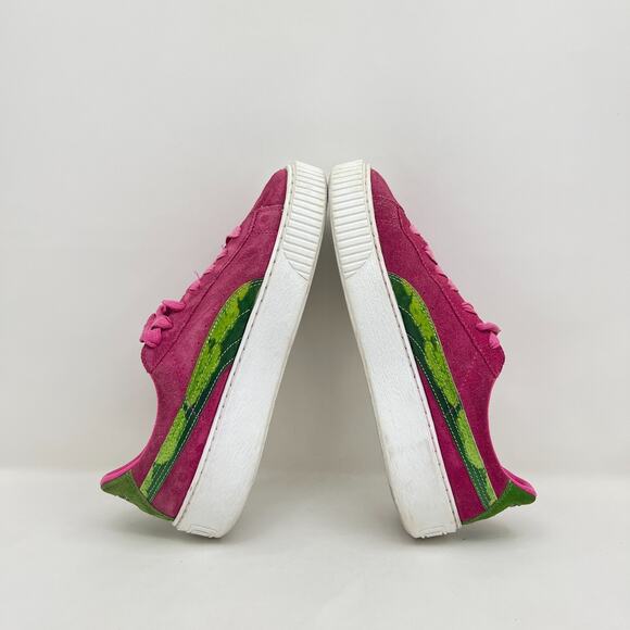 Puma Suede Platform Trace Pink Green Accents Sneakers 36473201 Youth Size 7C - Picture 7 of 12